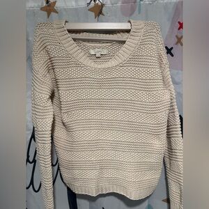 LOFT Women's Textured Cream Sweater